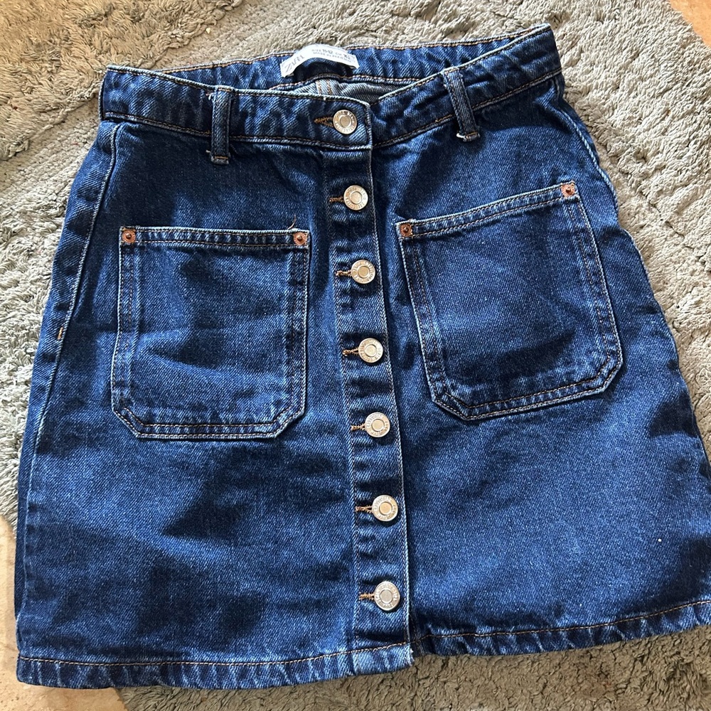 Zara Dark Blue Denim Mini Skirt